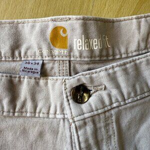Carhartt Relaxed Fit Mens Khaki Pants Size 36x34